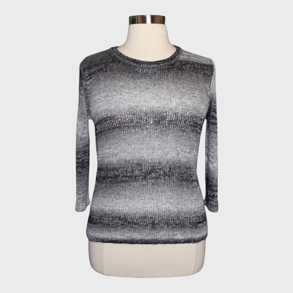 NWT Choices Ombre‎ Stripe Sequin Embellished Knit Sweater